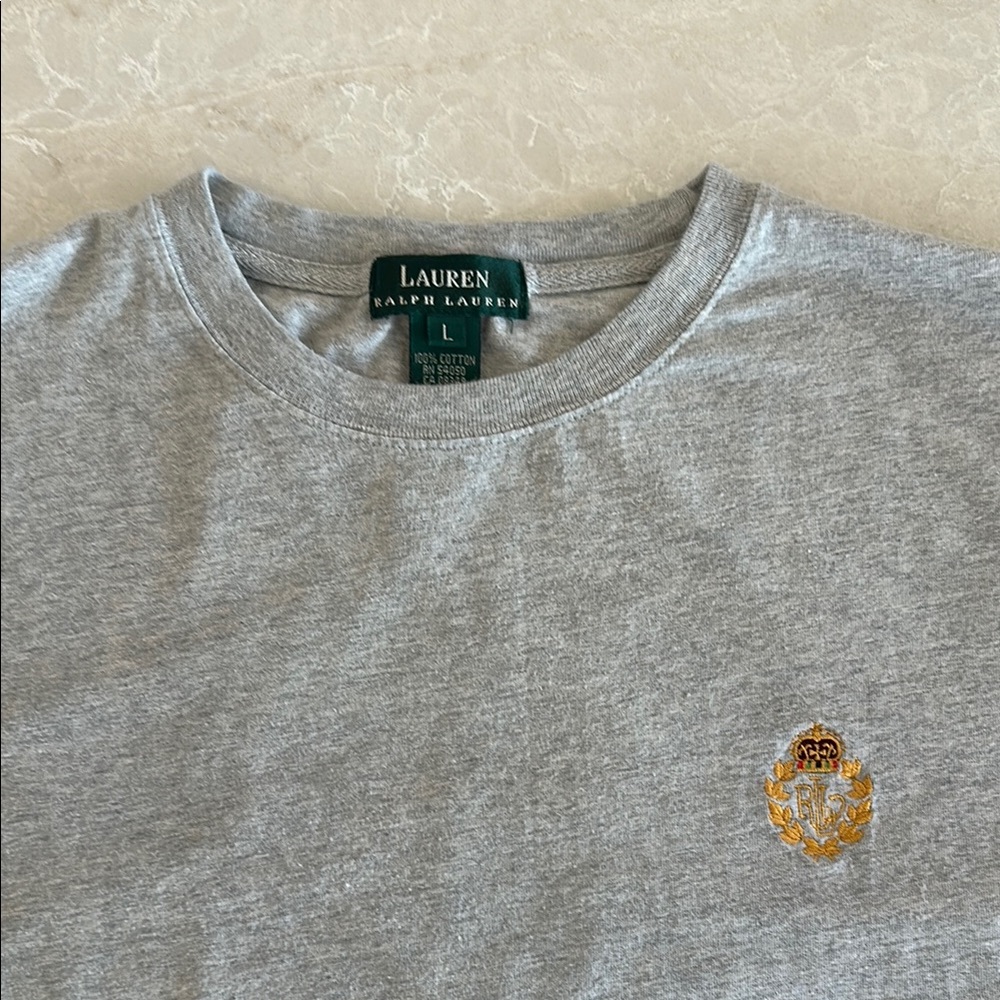 Vintage Lauren Ralph Lauren Light Heather Gray Tee Women’s Large